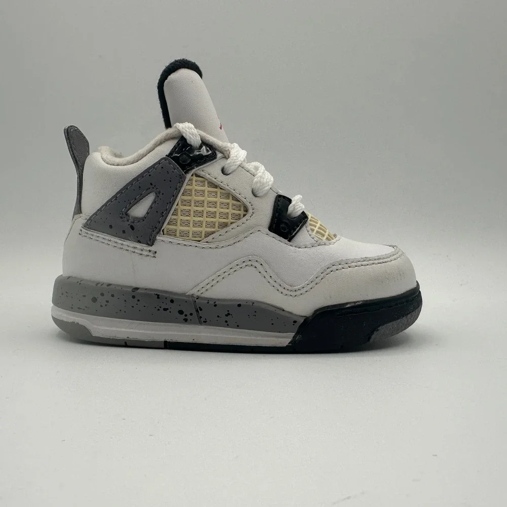 Jordan 4 Retro White Cement Kids 6C White Grey 308500-103 Toddler Sneakers - Picture 1 of 8